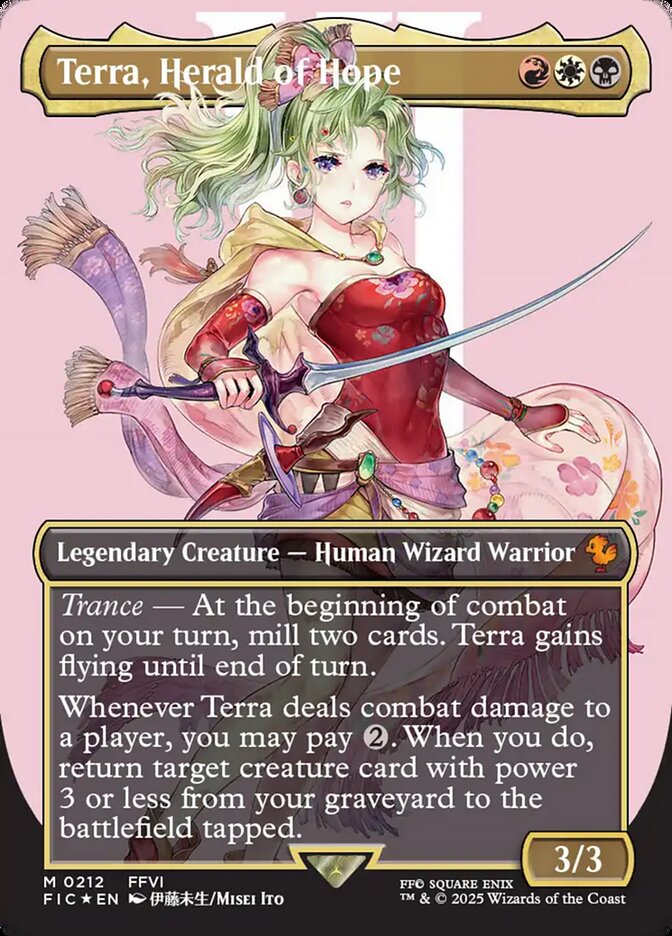 Terra, Herald of Hope (Borderless) (Surge Foil) - (Foil): Final Fantasy Commander