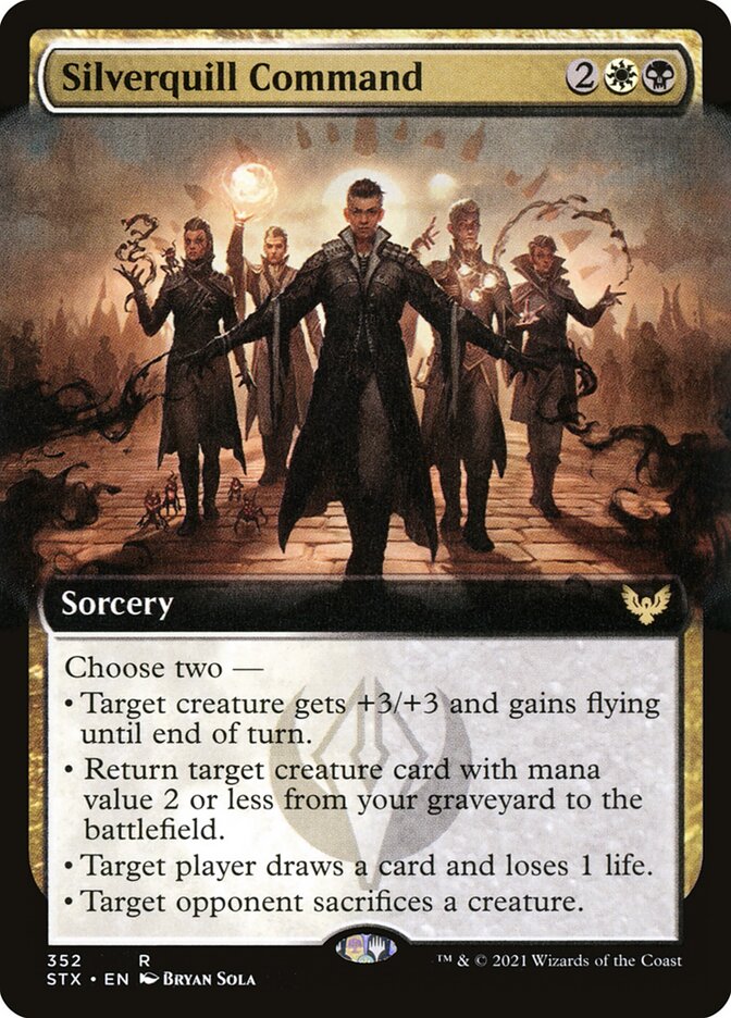 Silverquill Command (Extended Art) - (Foil): Strixhaven: School of Mages