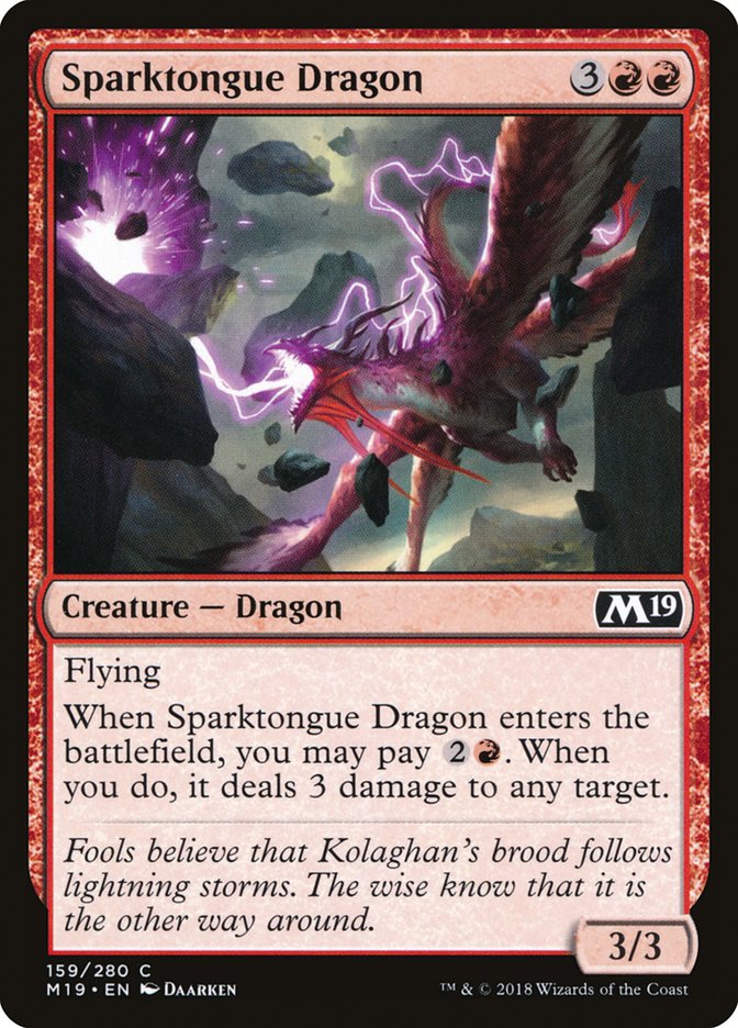 Sparktongue Dragon - (Foil): Core Set 2019