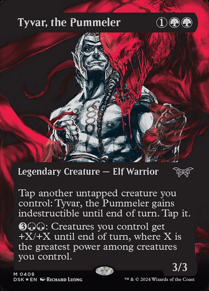 Tyvar, the Pummeler (Borderless) (Textured Foil) - (Foil): Duskmourn: House of Horror