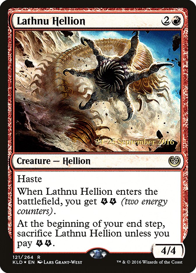 Lathnu Hellion (Prerelease) (Kaladesh) - (Foil): Kaladesh Promos