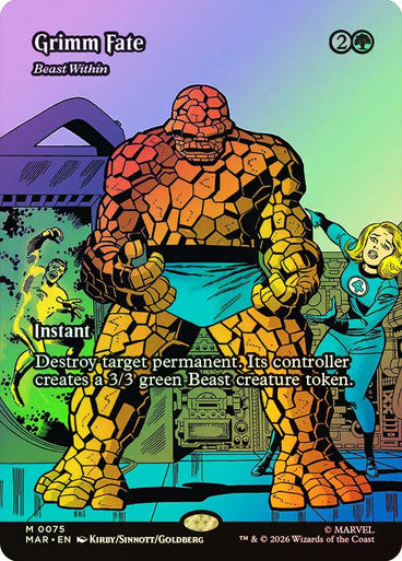 Beast Within (Borderless) (#075) (Grimm Fate) - (Foil): Marvel Universe