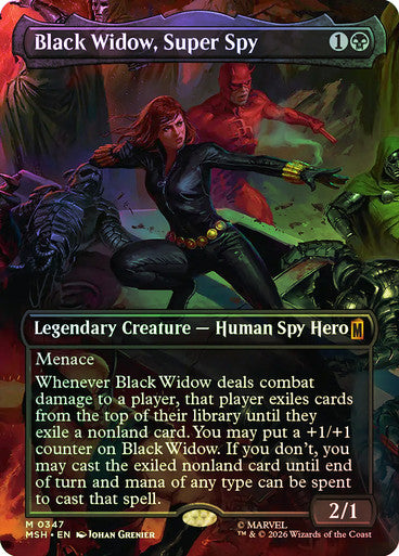 Black Widow, Super Spy (Borderless) (#347) - (Foil): Marvel Super Heroes