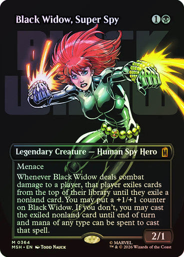 Black Widow, Super Spy (Borderless) (#364) - (Foil): Marvel Super Heroes