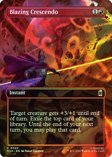 Blazing Crescendo (Borderless) (#340) - (Foil): Marvel Super Heroes