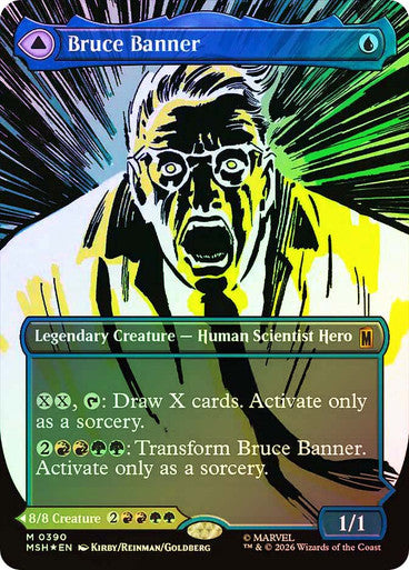 Bruce Banner // The Incredible Hulk (Borderless) (#390) - (Foil): Marvel Super Heroes