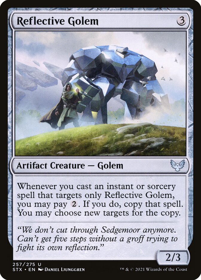 Reflective Golem - (Foil): Strixhaven: School of Mages