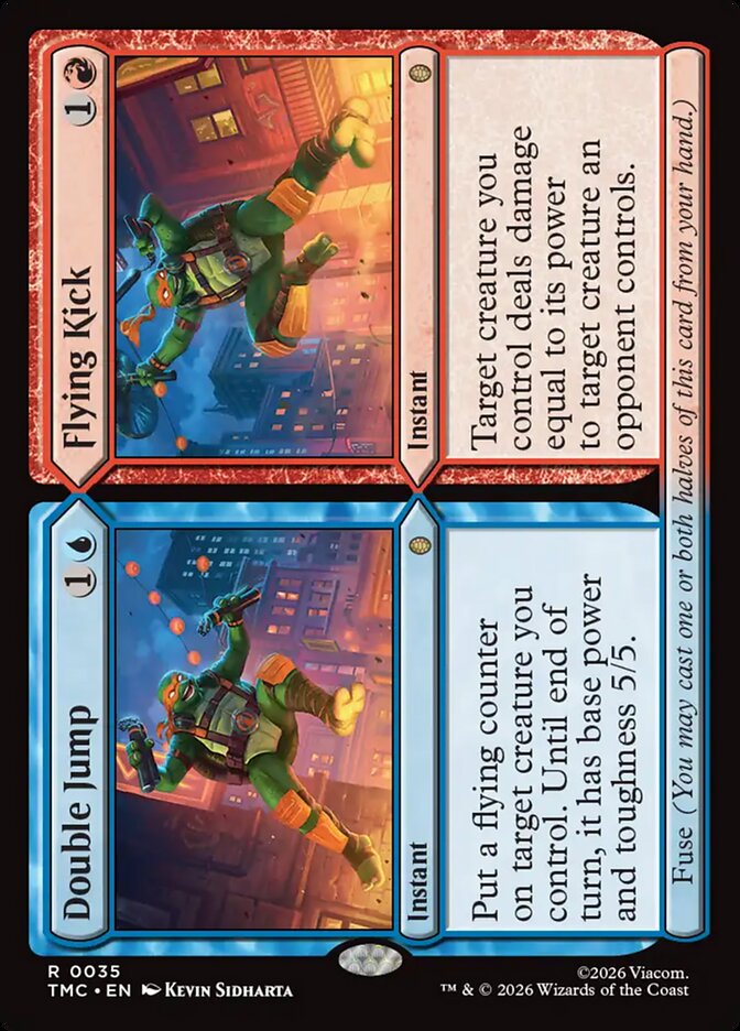 Double Jump // Flying Kick - (Foil): Teenage Mutant Ninja Turtles Eternal