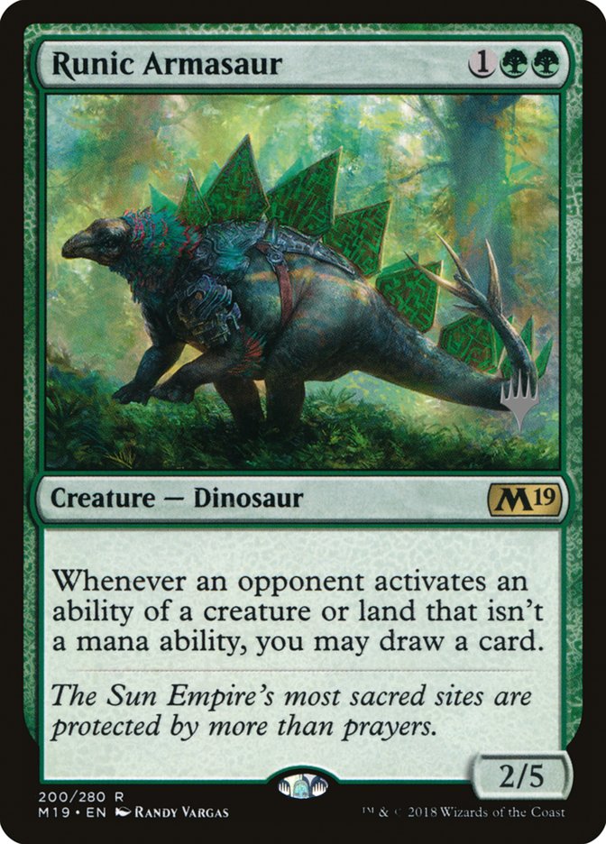 Runic Armasaur (Promo Pack) (Core Set 2019) - (Foil): Core Set 2019 Promos