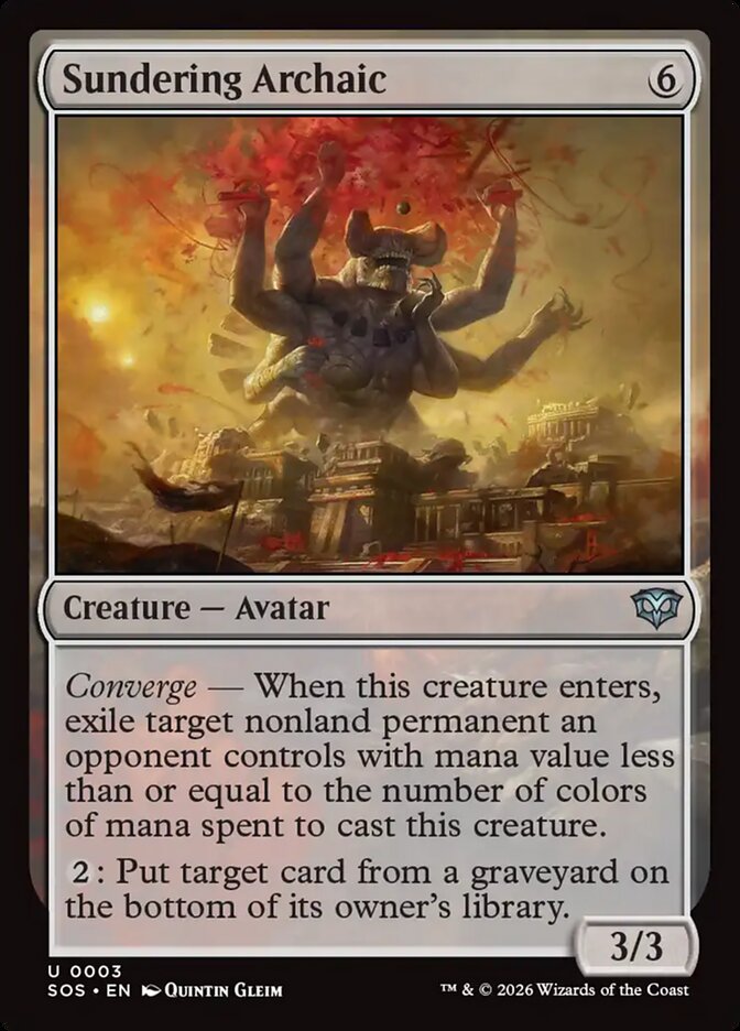 Sundering Archaic - (Foil): Secrets of Strixhaven