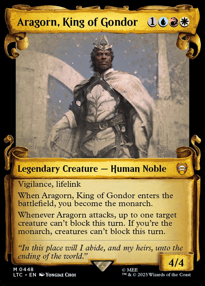 Aragorn, King of Gondor (Showcase) (Silver Foil) - (Foil): Tales of Middle-earth Commander