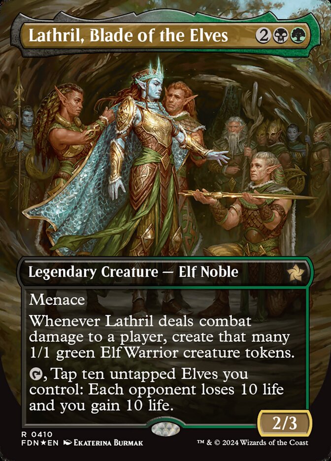 Lathril, Blade of the Elves (Borderless) (Mana Foil) - (Foil): Foundations