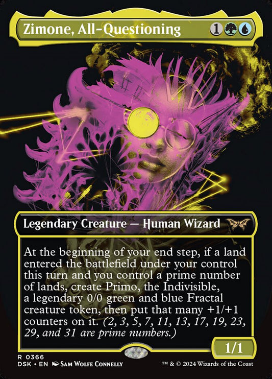 Zimone, All-Questioning (Borderless) - (Foil): Duskmourn: House of Horror
