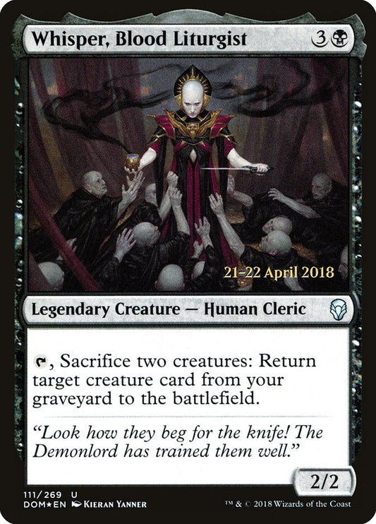 Whisper, Blood Liturgist (Prerelease) (Dominaria) - (Foil): Dominaria Promos