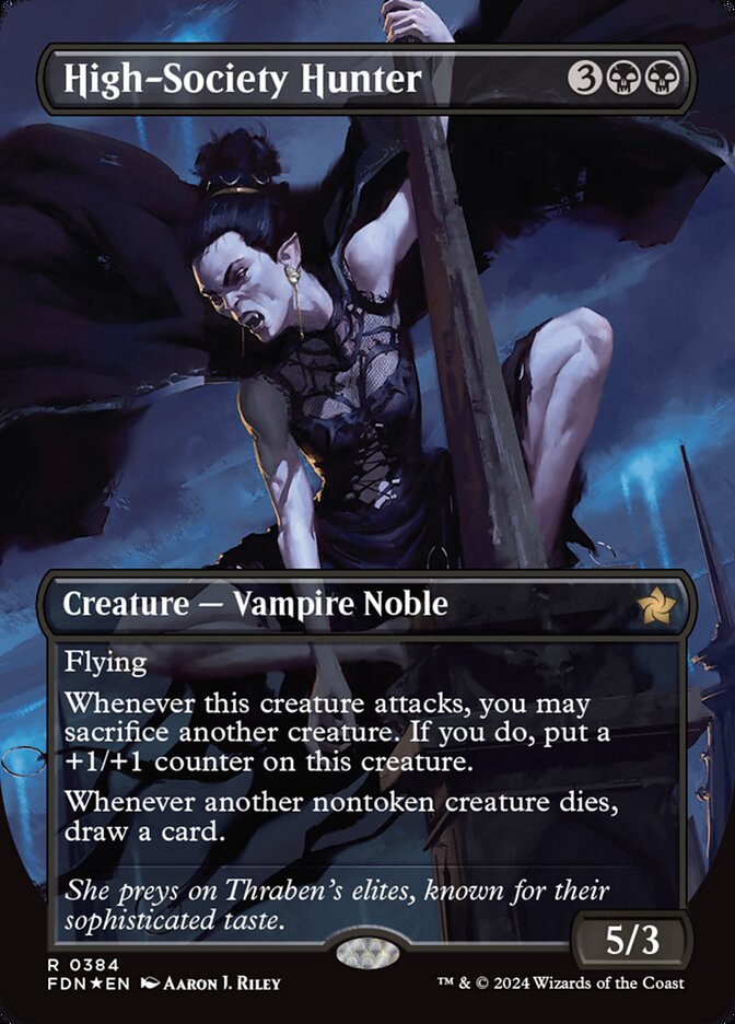 High-Society Hunter (Borderless) (Mana Foil) - (Foil): Foundations