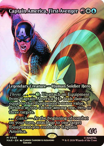 Captain America, First Avenger (Borderless) (#088) - (Foil): Marvel Universe