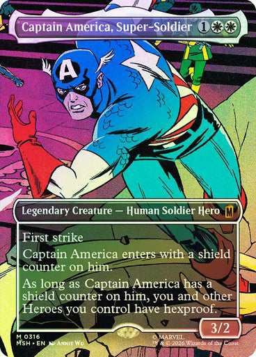 Captain America, Super-Soldier (Borderless) (#316) - (Foil): Marvel Super Heroes