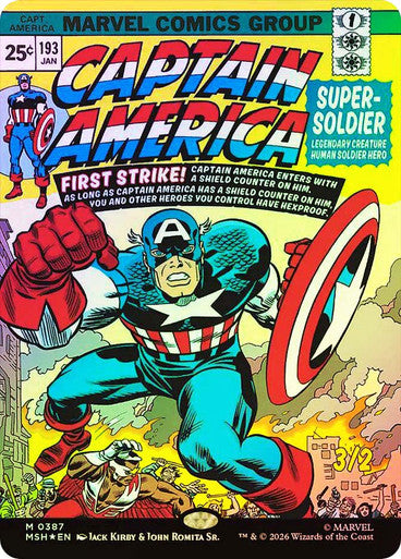 Captain America, Super-Soldier (Borderless) (#387) - (Foil): Marvel Super Heroes