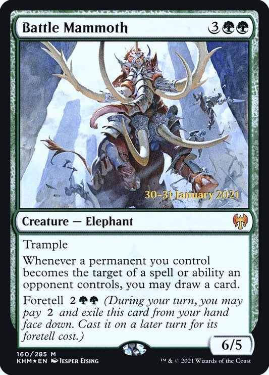Battle Mammoth (Prerelease) (Kaldheim) - (Foil): Kaldheim Promos