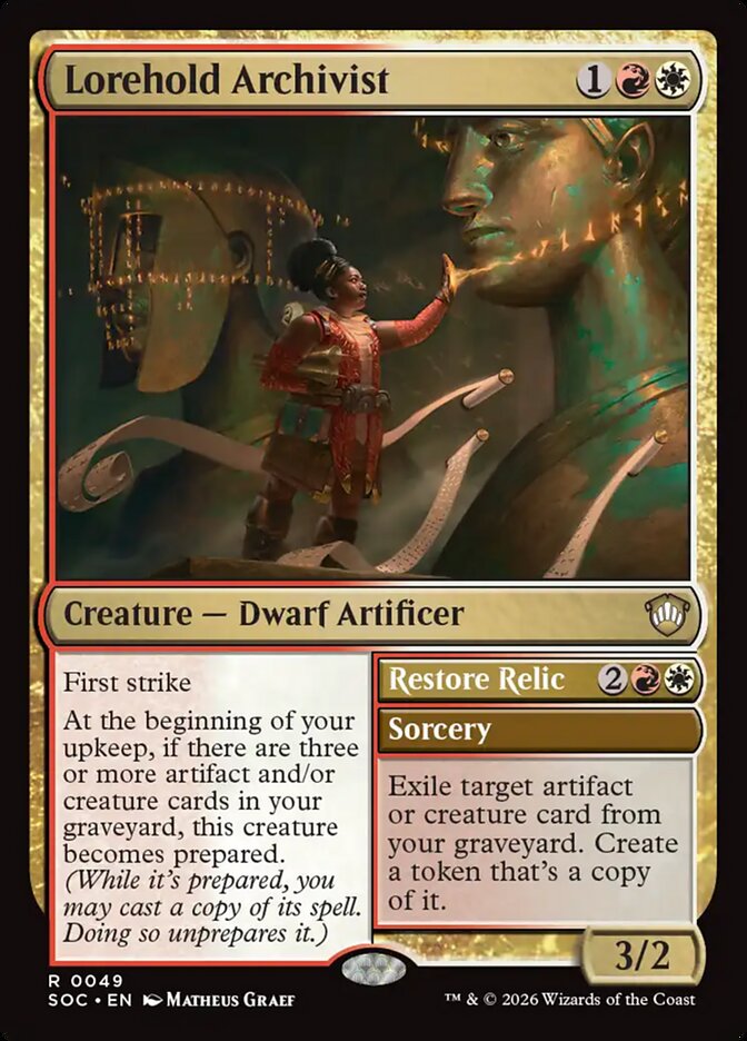 Lorehold Archivist // Restore Relic: Secrets of Strixhaven Commander
