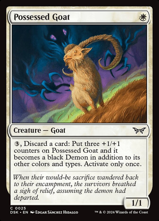 Possessed Goat - (Foil): Duskmourn: House of Horror