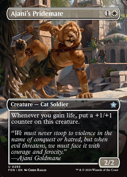 Ajani's Pridemate (Borderless) - (Foil): Foundations