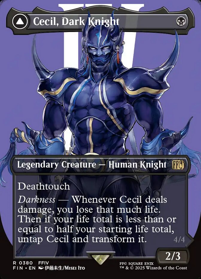 Cecil, Dark Knight // Cecil, Redeemed Paladin (#380) (Borderless) - (Foil): Final Fantasy