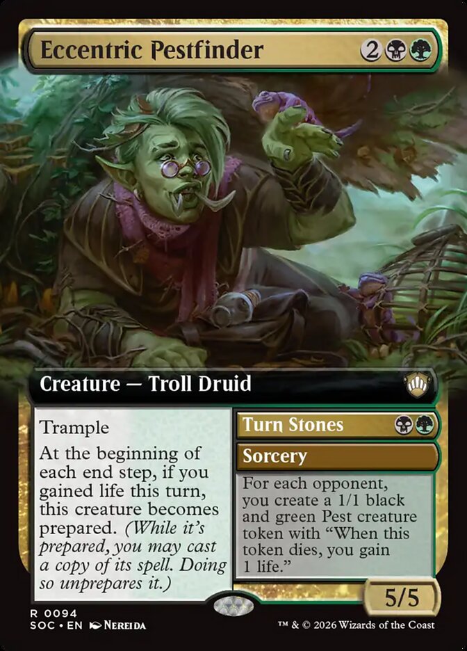 Eccentric Pestfinder // Turn Stones: Secrets of Strixhaven Commander