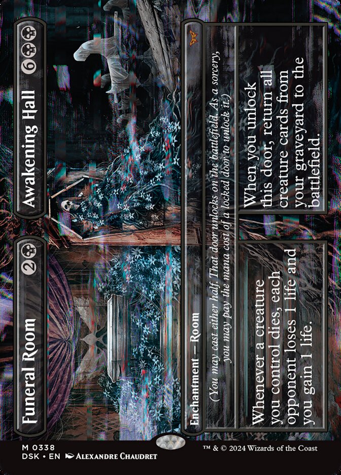 Funeral Room // Awakening Hall (Borderless) - (Foil): Duskmourn: House of Horror