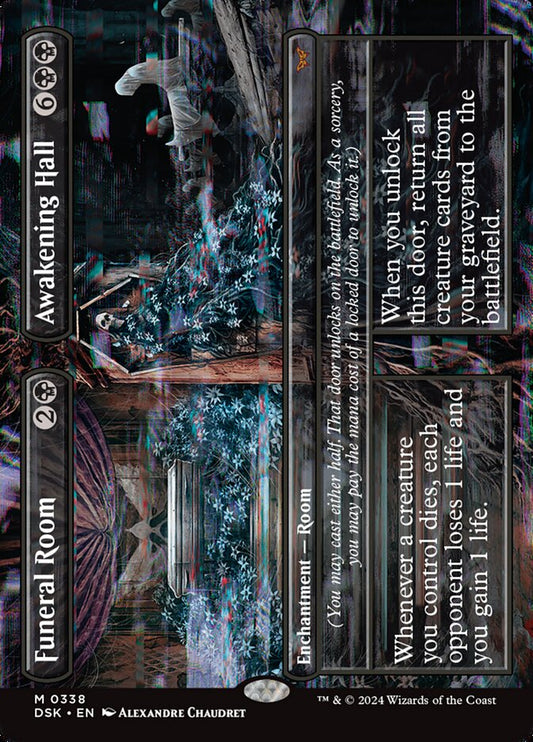 Funeral Room // Awakening Hall (Borderless) - (Foil): Duskmourn: House of Horror