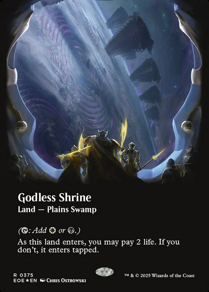 Godless Shrine (Borderless) (Galaxy Foil) - (Foil): Edge of Eternities