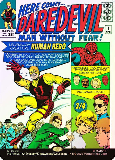 Daredevil, Man Without Fear (Borderless) (#398) - (Foil): Marvel Super Heroes