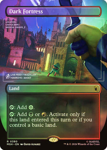 Dark Fortress (Borderless) (#380) - (Foil): Marvel Super Heroes