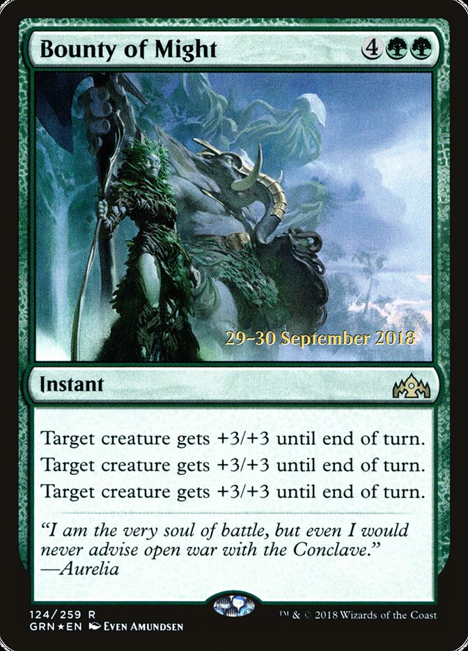 Bounty of Might (Prerelease) (Guilds of Ravnica) - (Foil): Guilds of Ravnica Promos