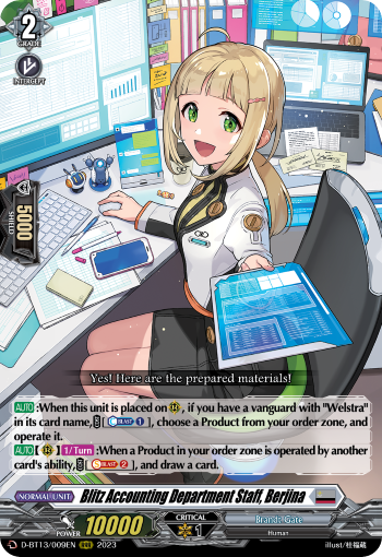 Blitz Accounting Department Staff, Berjina: D Booster Set 13: Flight of Chakrabarthi