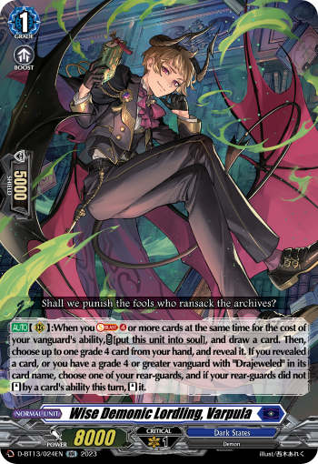 Wise Demonic Lordling, Vapula: D Booster Set 13: Flight of Chakrabarthi