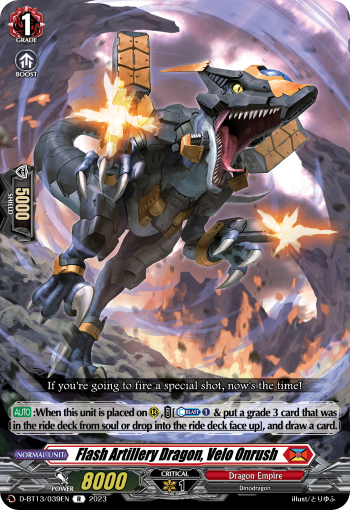 Flash Artillery Dragon, Velo Onrush: D Booster Set 13: Flight of Chakrabarthi