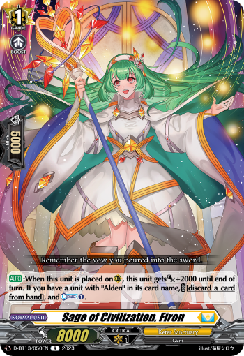 Sage of Civilization, Firon: D Booster Set 13: Flight of Chakrabarthi