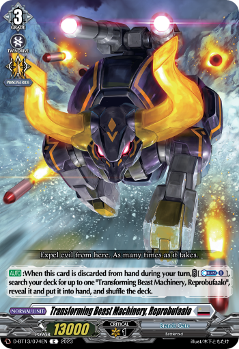 Transforming Beast Machinery, Reprobufaalo: D Booster Set 13: Flight of Chakrabarthi
