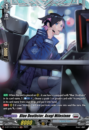 Blue Deathster, Asagi Milestone: D Booster Set 13: Flight of Chakrabarthi