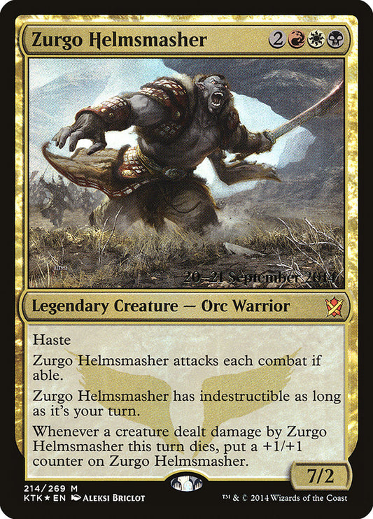 Zurgo Helmsmasher (Prerelease) (Khans of Tarkir) - (Foil): Khans of Tarkir Promos