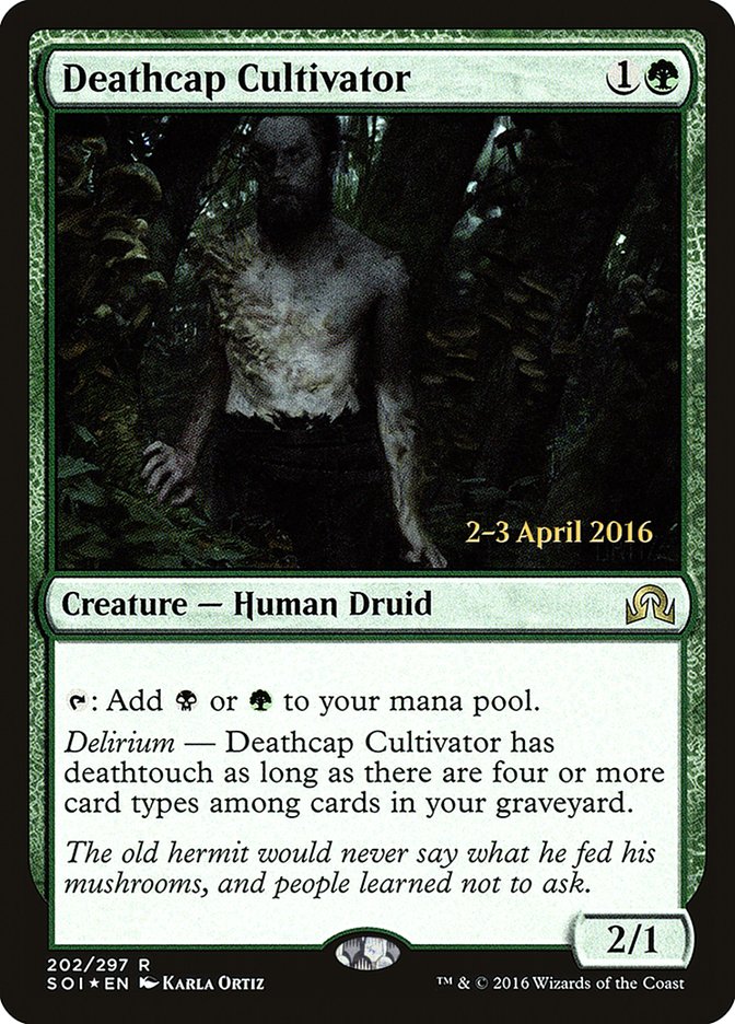 Deathcap Cultivator (Prerelease) (Shadows over Innistrad) - (Foil): Shadows over Innistrad Promos