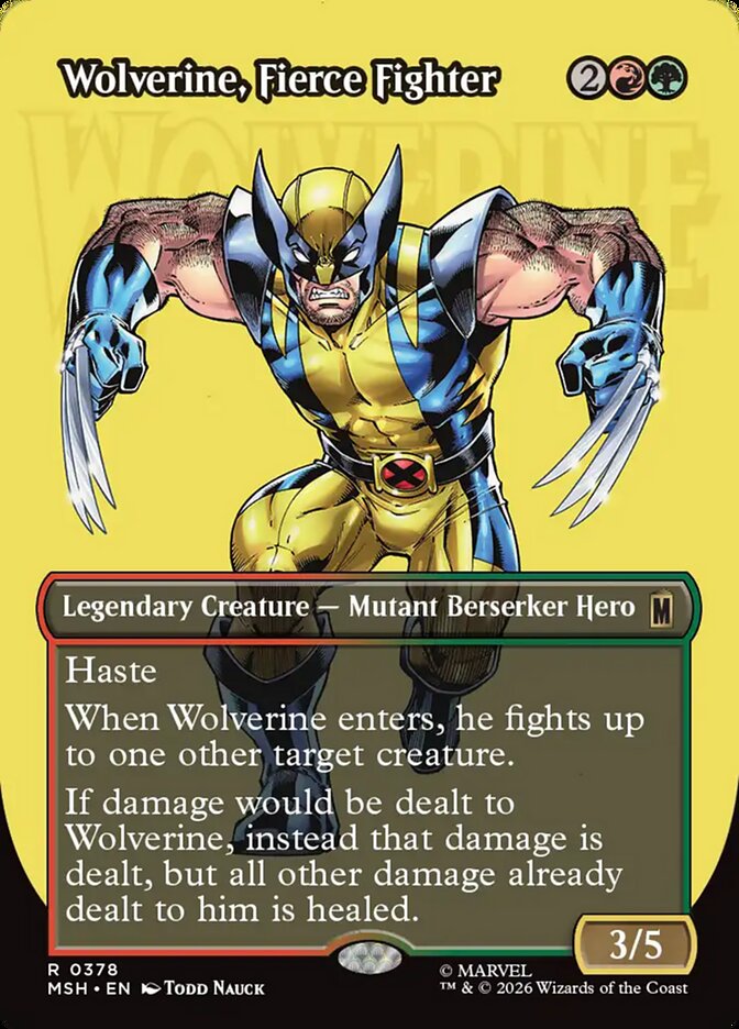 Wolverine, Fierce Fighter (Borderless) (#378)