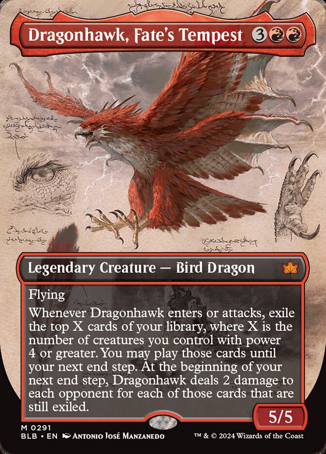 Dragonhawk, Fate's Tempest (Borderless) - (Foil): Bloomburrow