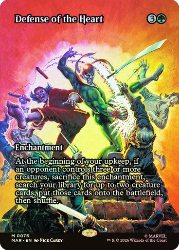 Defense of the Heart (Borderless) (#076) - (Foil): Marvel Universe