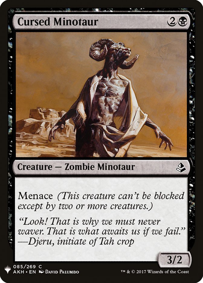 Cursed Minotaur: The List