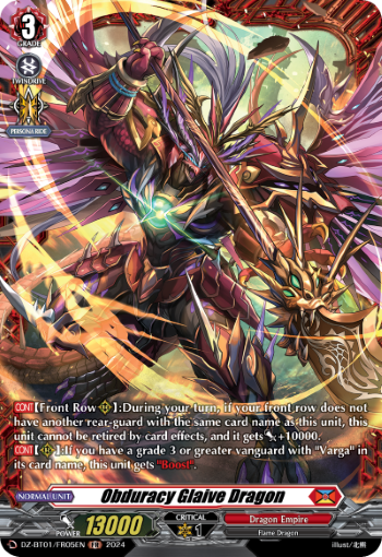 Obduracy Glaive Dragon: DZ Booster Set 01: Fated Clash