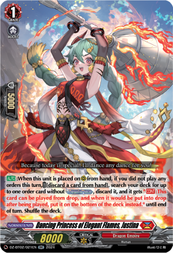 Dancing Princess of Elegant Flames, Justina: DZ Booster Set 02: Illusionless Strife