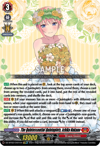 The Quintessential Quintuplets, Ichika Nakano: DZ Booster Set 02: Illusionless Strife