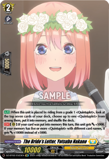 The Bride's Letter, Yotsuba Nakano: DZ Booster Set 02: Illusionless Strife